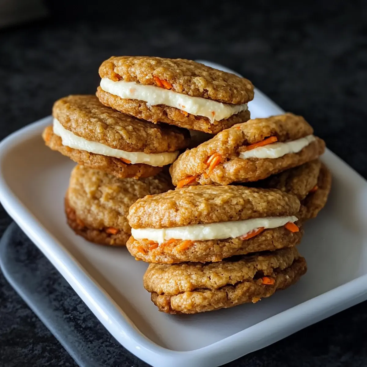 Karottenkekse mit sämiger Frischkäsefüllung