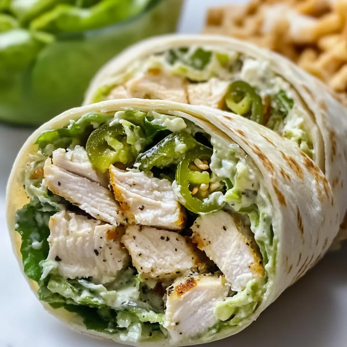 Hähnchen Caesar Wraps für eine schnelle Mittagspause