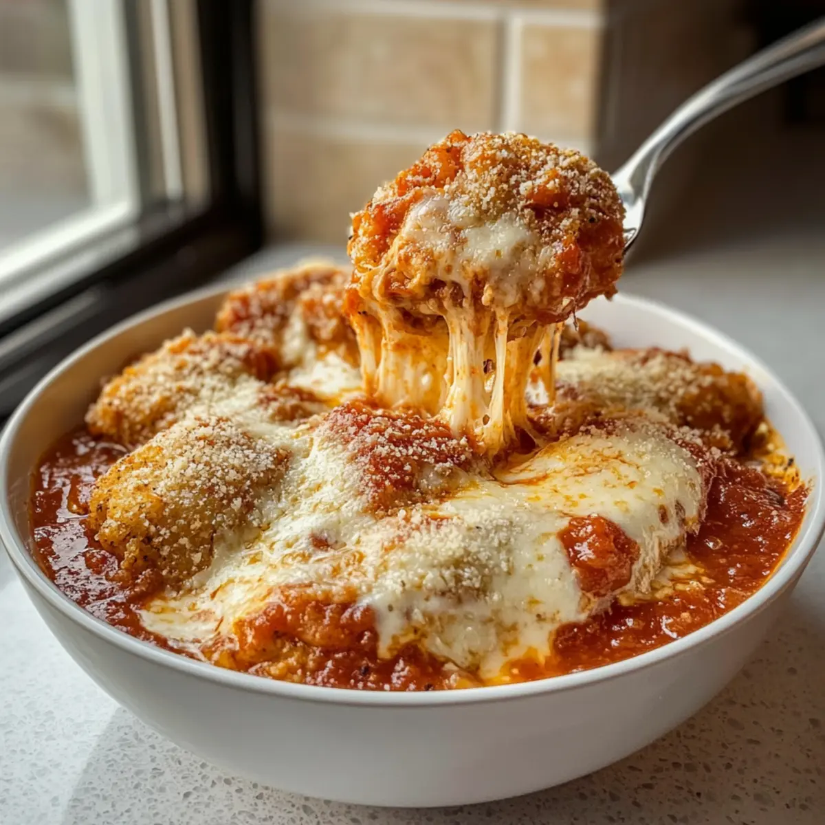 Hüttenkäse Hähnchen Parm Schüssel – Gesund & Lecker!