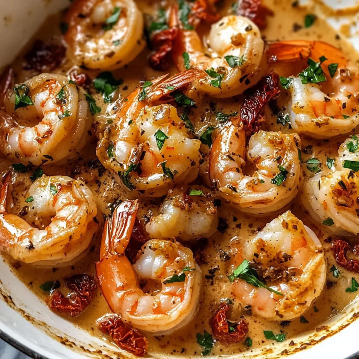 Cremige toskanische Garnelen schnell und einfach