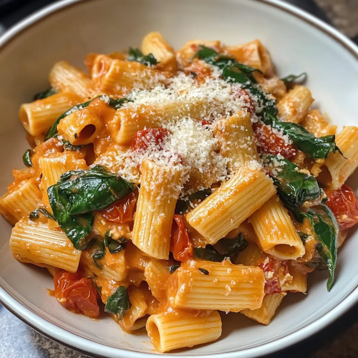 Cremige toskanische langsam geröstete Tomatenpasta