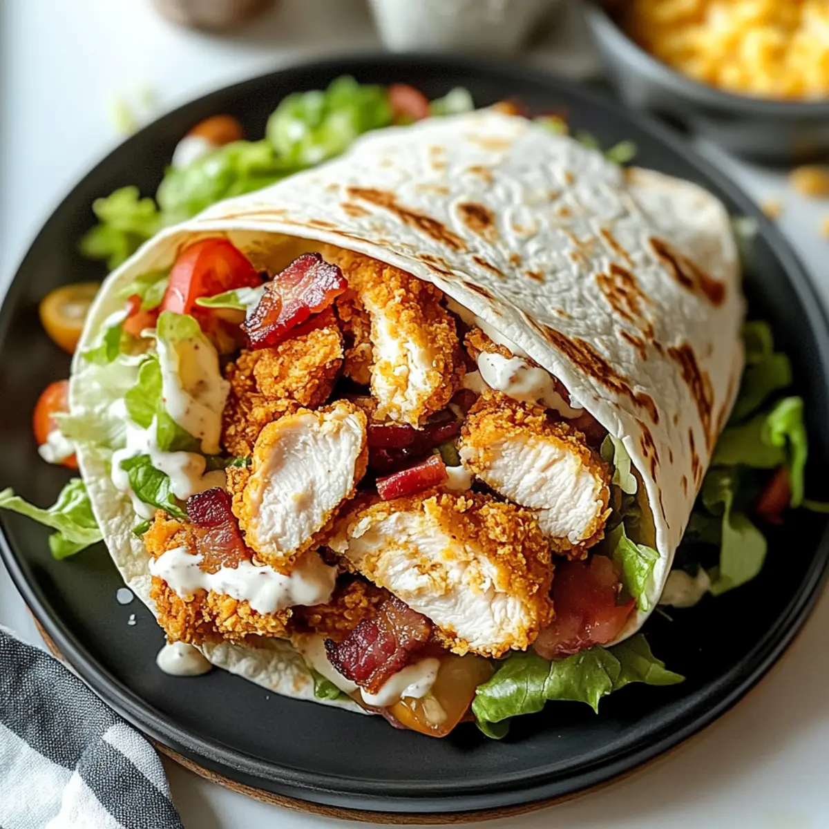 Knuspriges Hähnchen Bacon Ranch Wrap für jeden Anlass