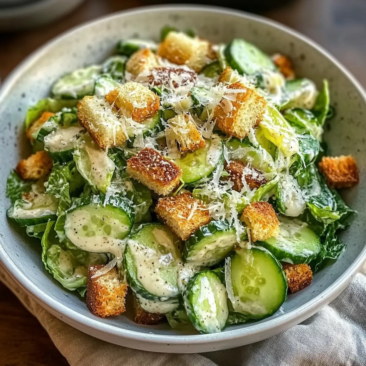 Gurken Caesar Salat für heiße Tage genießen