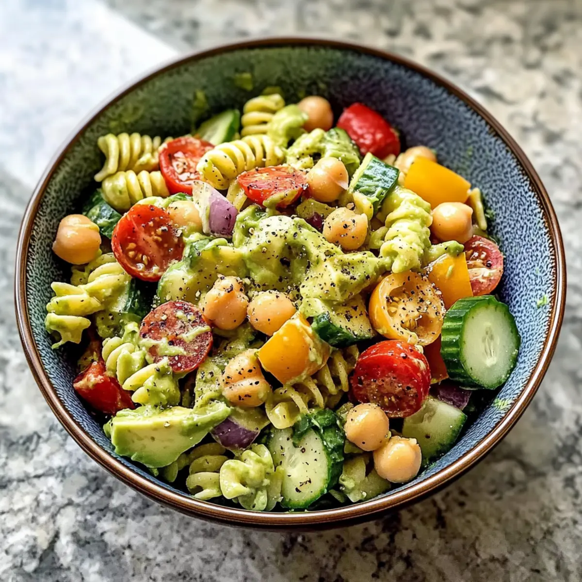 Milchfreier Avocado-Pasta-Salat für den Sommer