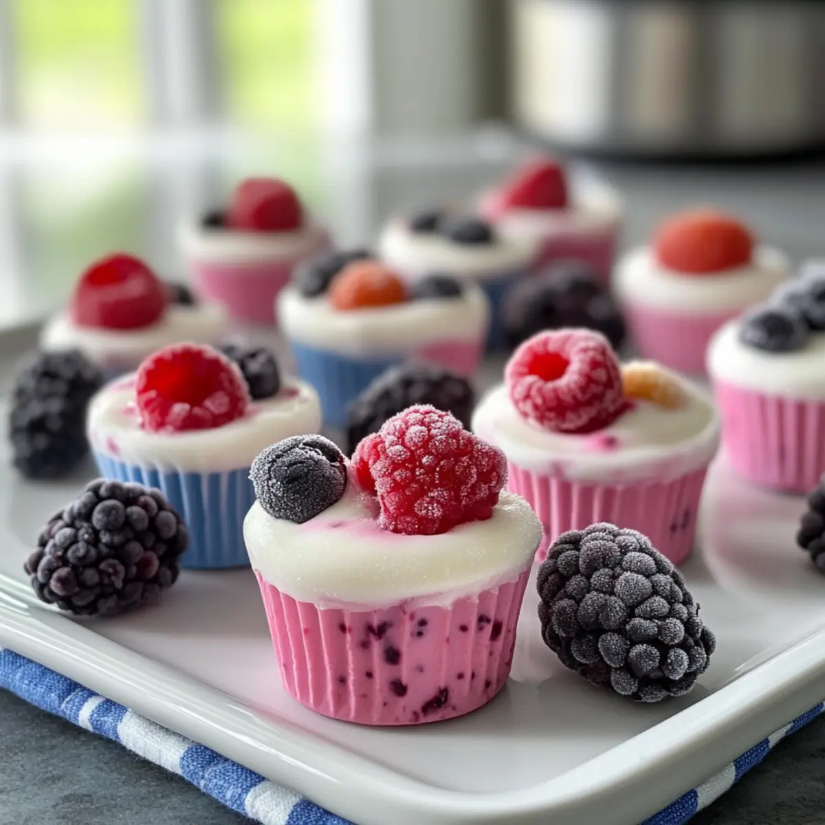Gefrorene Joghurtbeeren Bissen für den perfekten Snack
