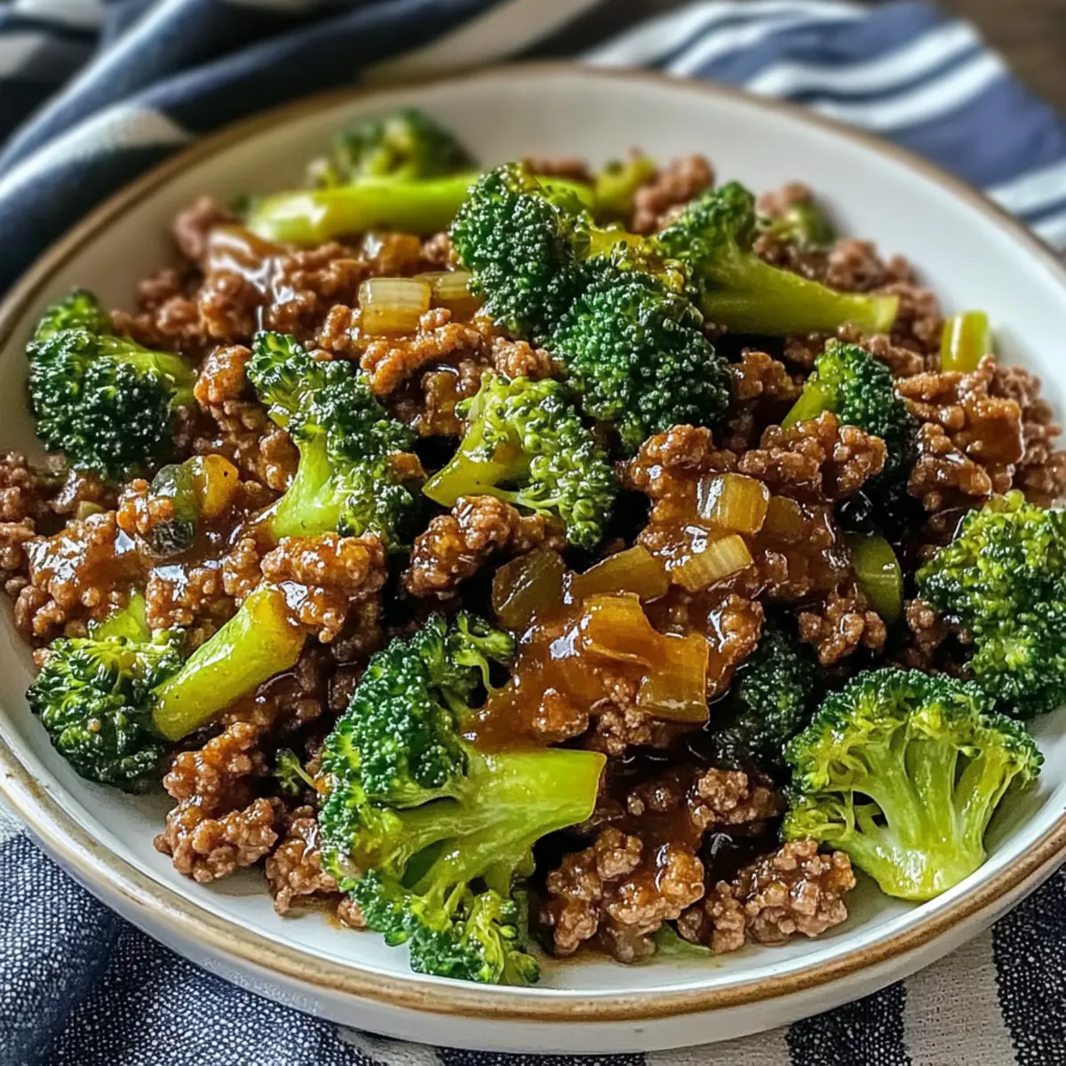 Schnelles Rinderhackfleisch und Brokkoli Rezept