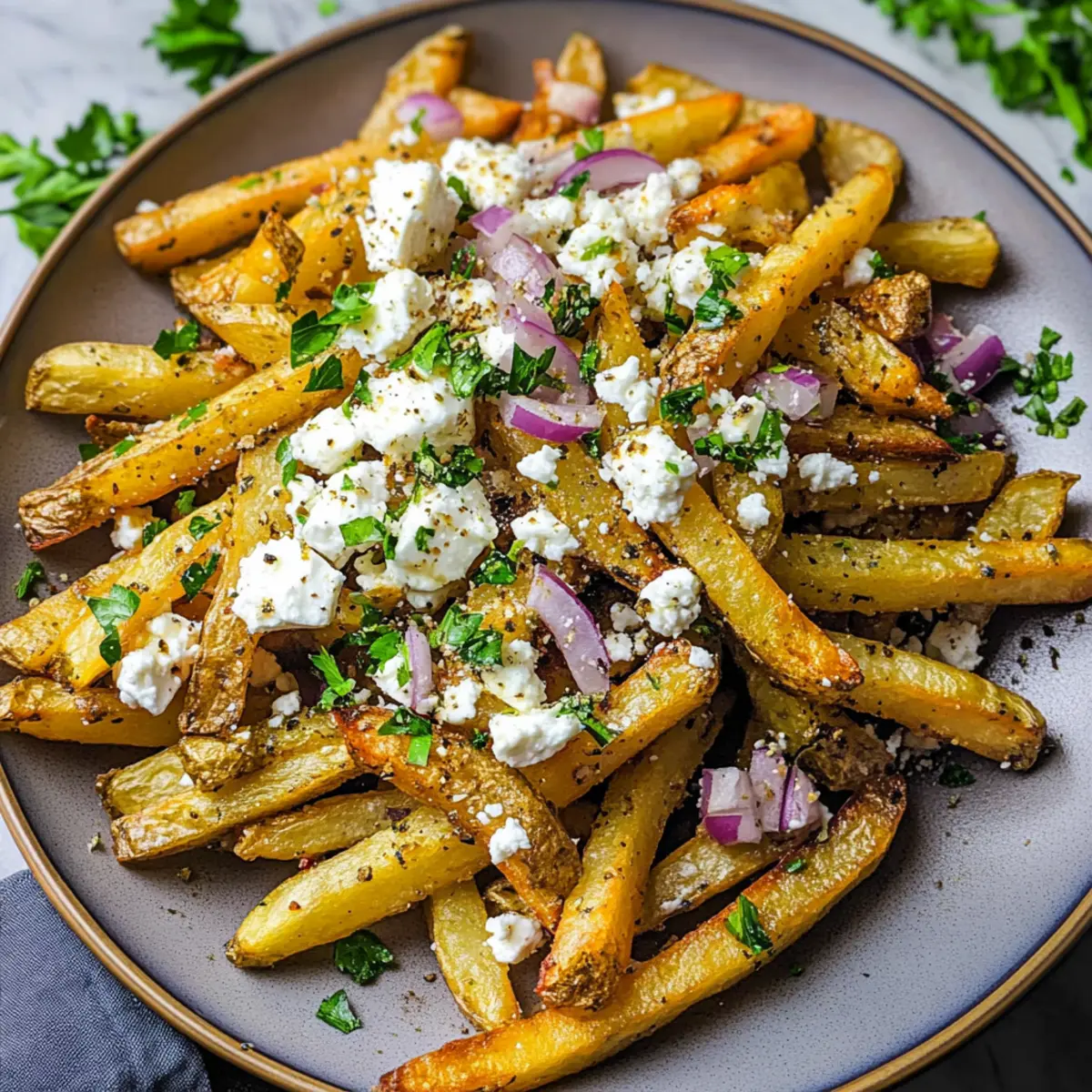 Hausgemachte griechische Pommes frites Rezept für Genuss