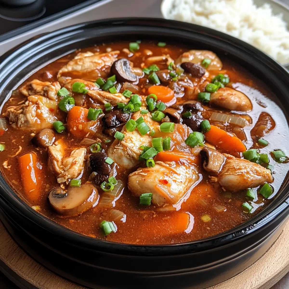 Koreanisches Hähnchen-Eintopf im Slow Cooker