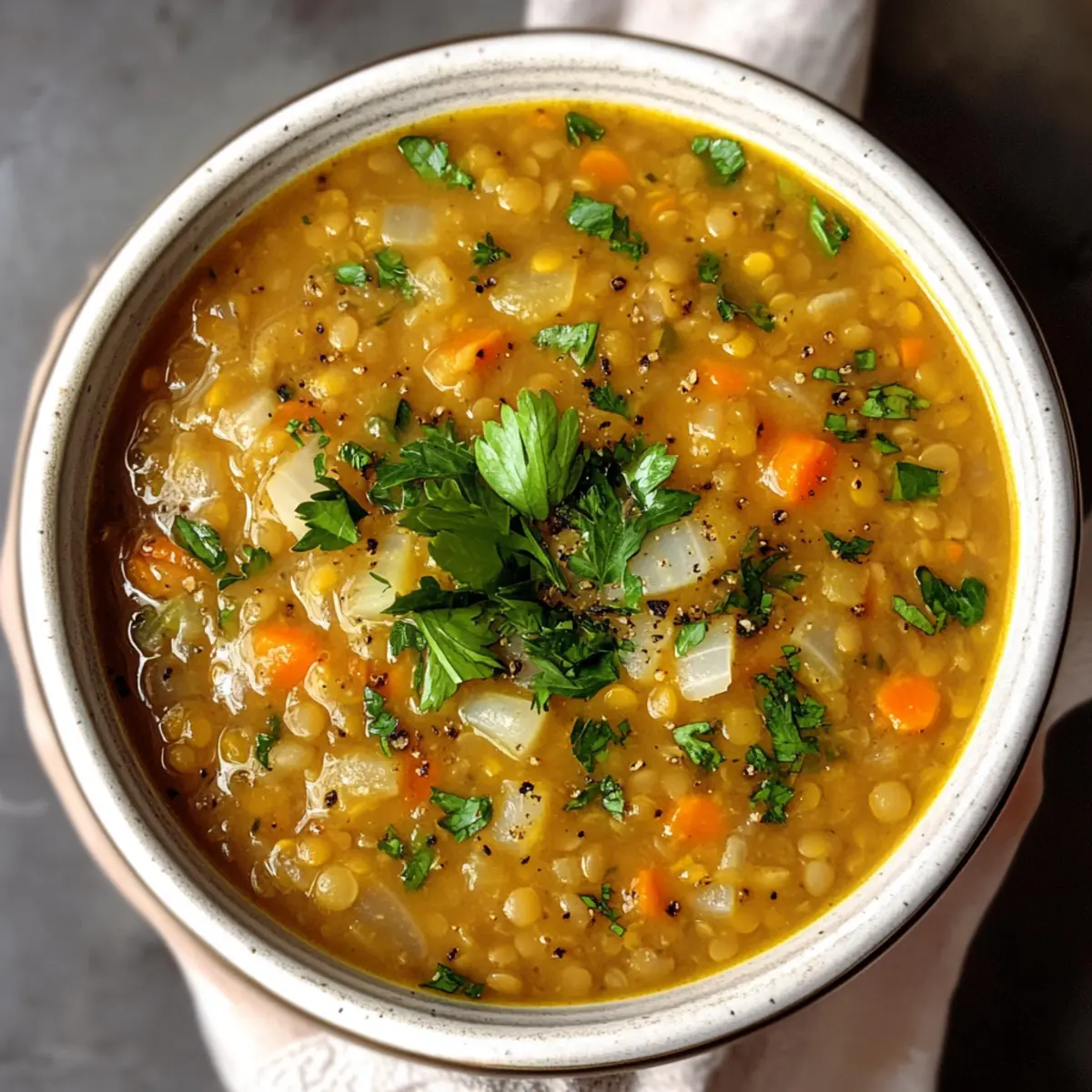 Libanesische Linsensuppe für vegane Gemütlichkeit