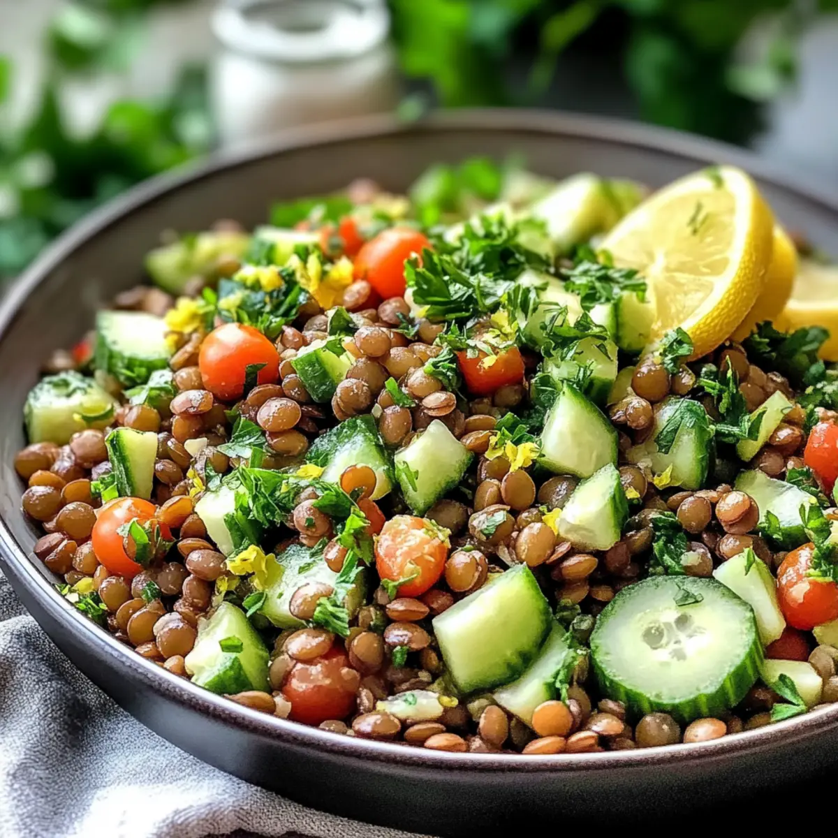 Zitroniges libanesisches Linsensalat für frische Genussmomente