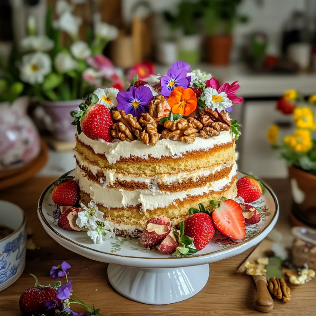 Ahorn-Walnuss-Kuchen für Frühlingsfeste