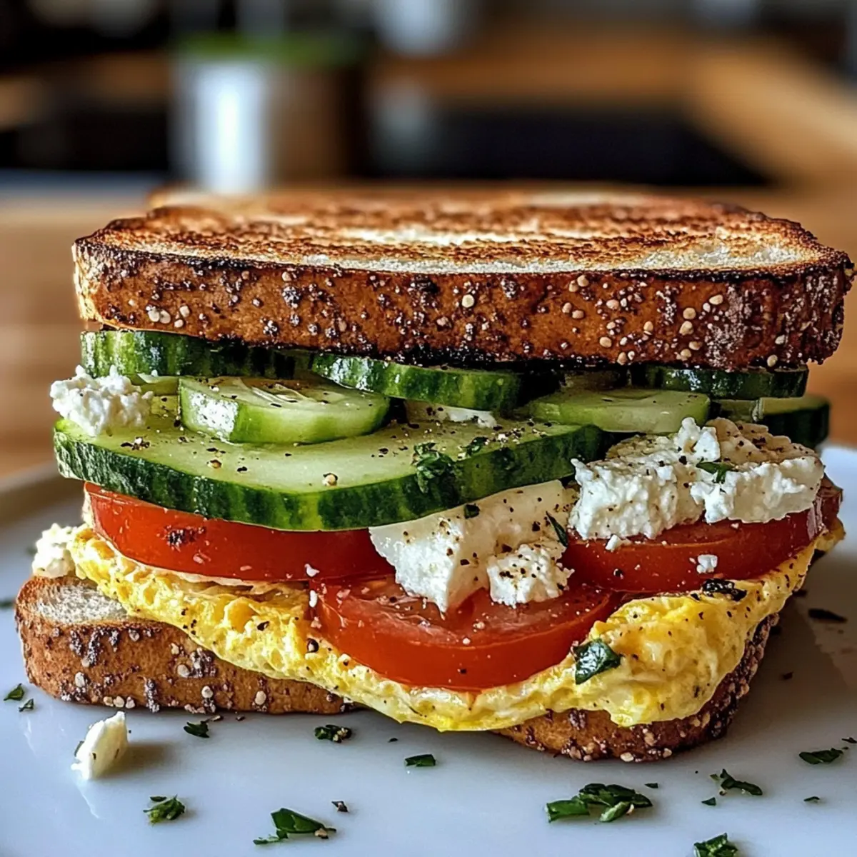 Mittelmeer-Frühstückssandwich für einen tollen Start