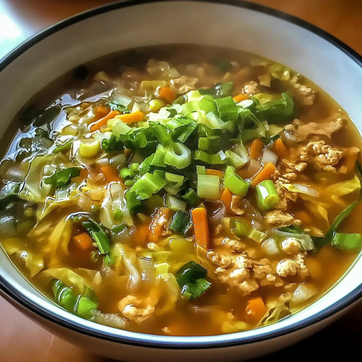 Ein-Topf Eierrollen-Suppe für die schnelle Küche