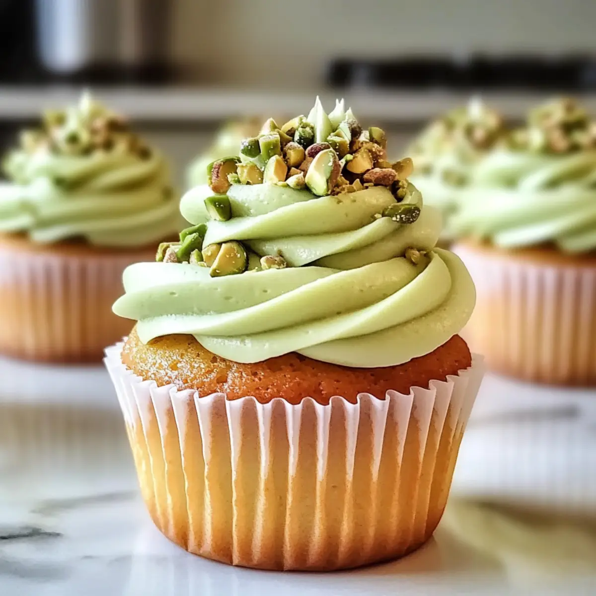 Pistazien-Muffins mit cremiger Vanillebuttercreme