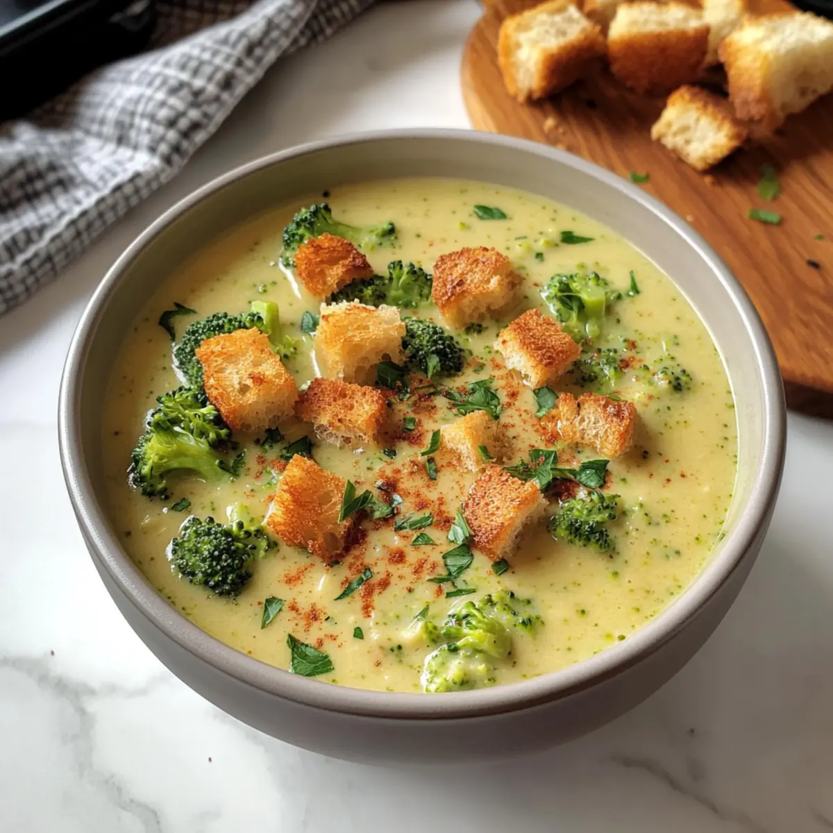Geräucherte Gouda Brokkolisuppe in 30 Minuten genießen