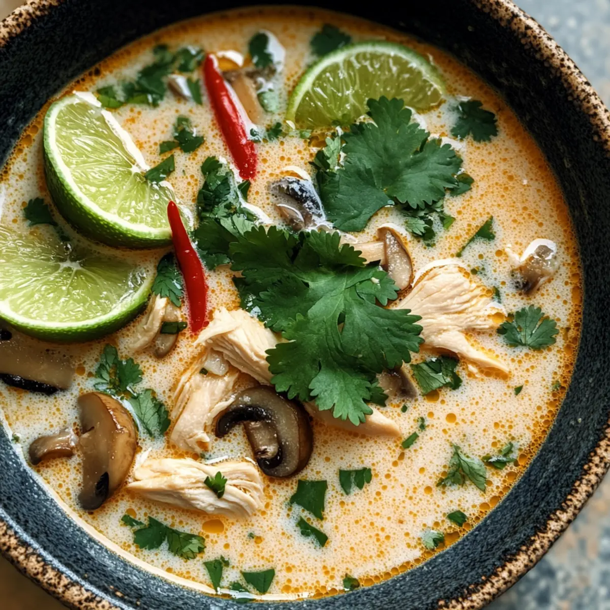 Würzige Tom Kha: Schnelle Kokos-Hühnchensuppe