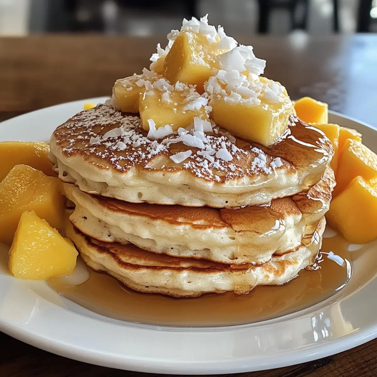Süße Kokosnuss-Cremepfannkuchen für jeden Morgen