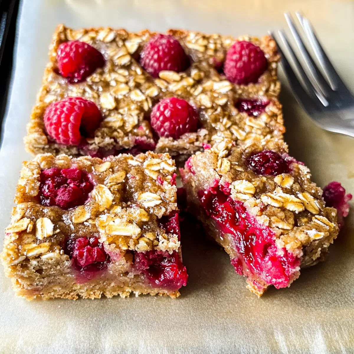 Bananen-Haferflocken-Riegel mit Himbeeren für gesunde Snacks