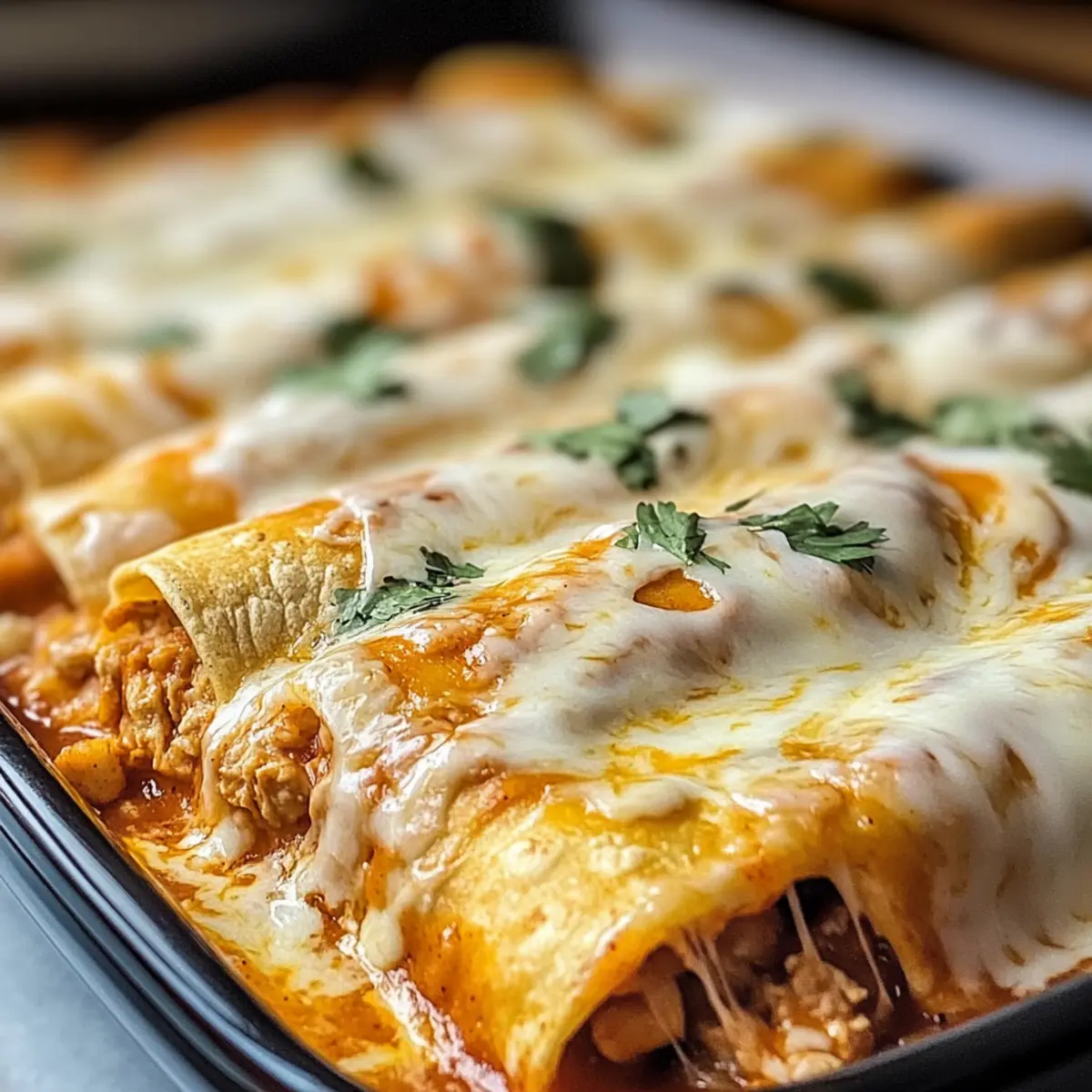 Hühnchen Enchiladas mit cremiger Füllung