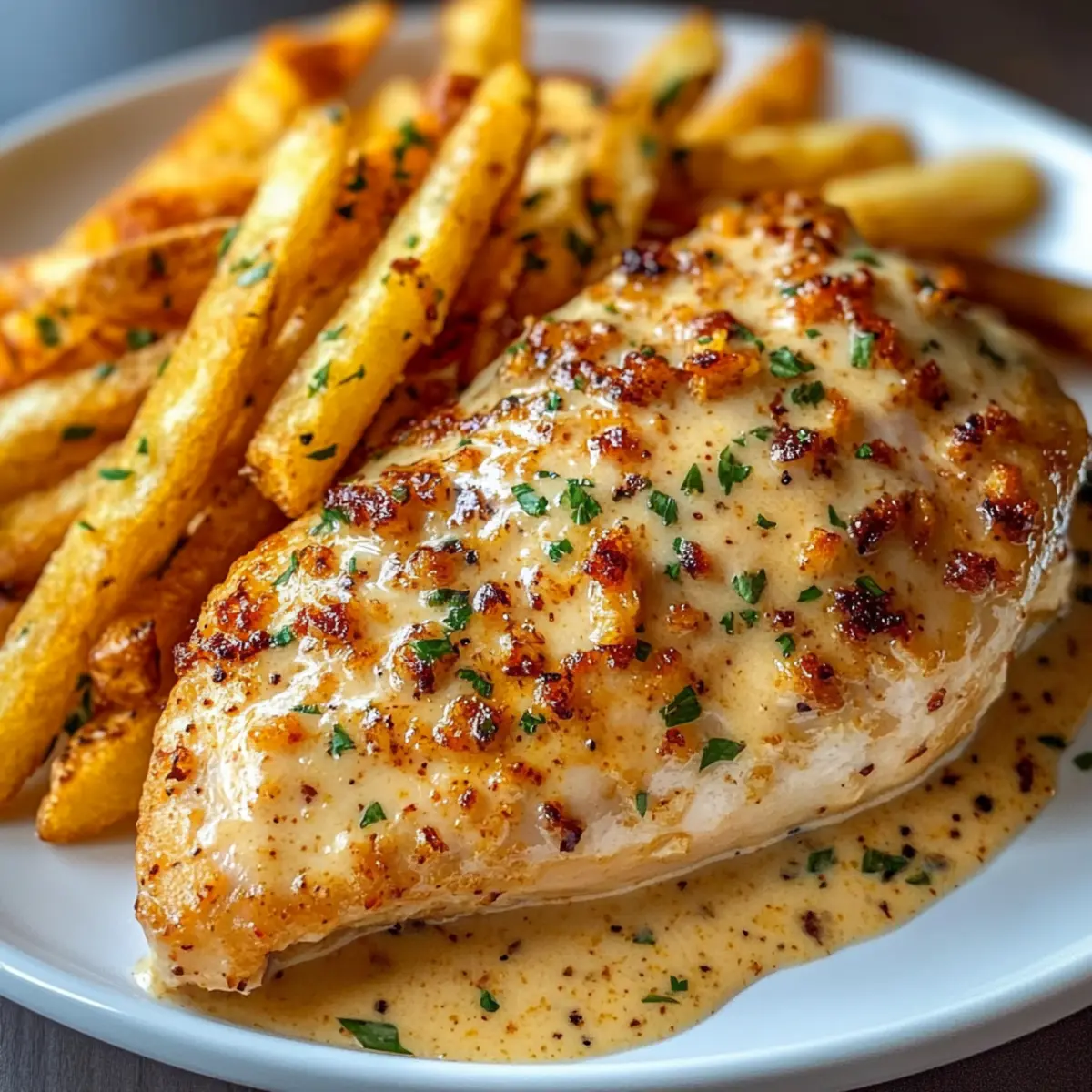 Hähnchenfilet in würziger, cremiger Knoblauch-Parmesan-Sauce