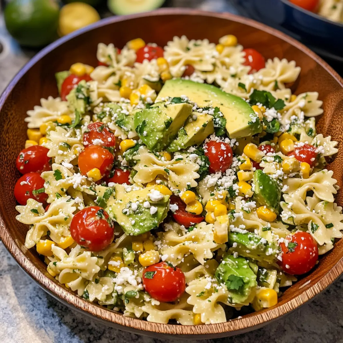 Koriander Limetten Pasta Salat für den Sommergenuss