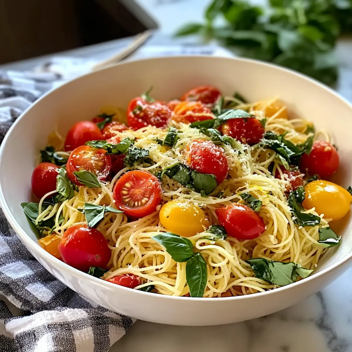 Kalte Zitronen-Capellini-Salat für den Sommer