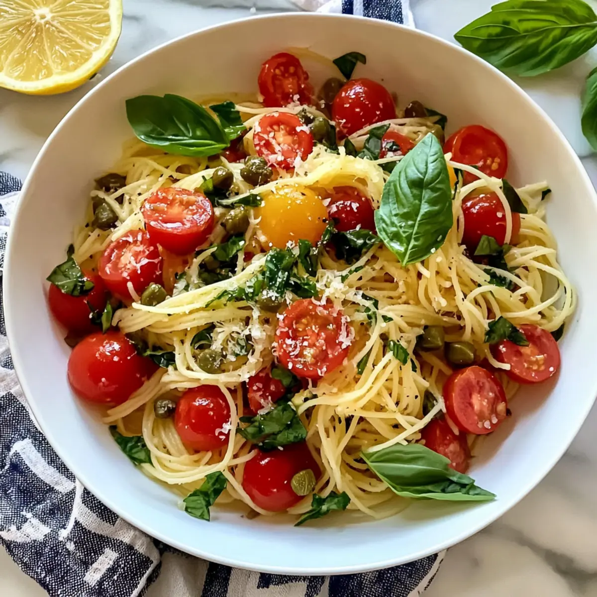 Kaltes Zitronen-Capellini-Salat für heiße Tage