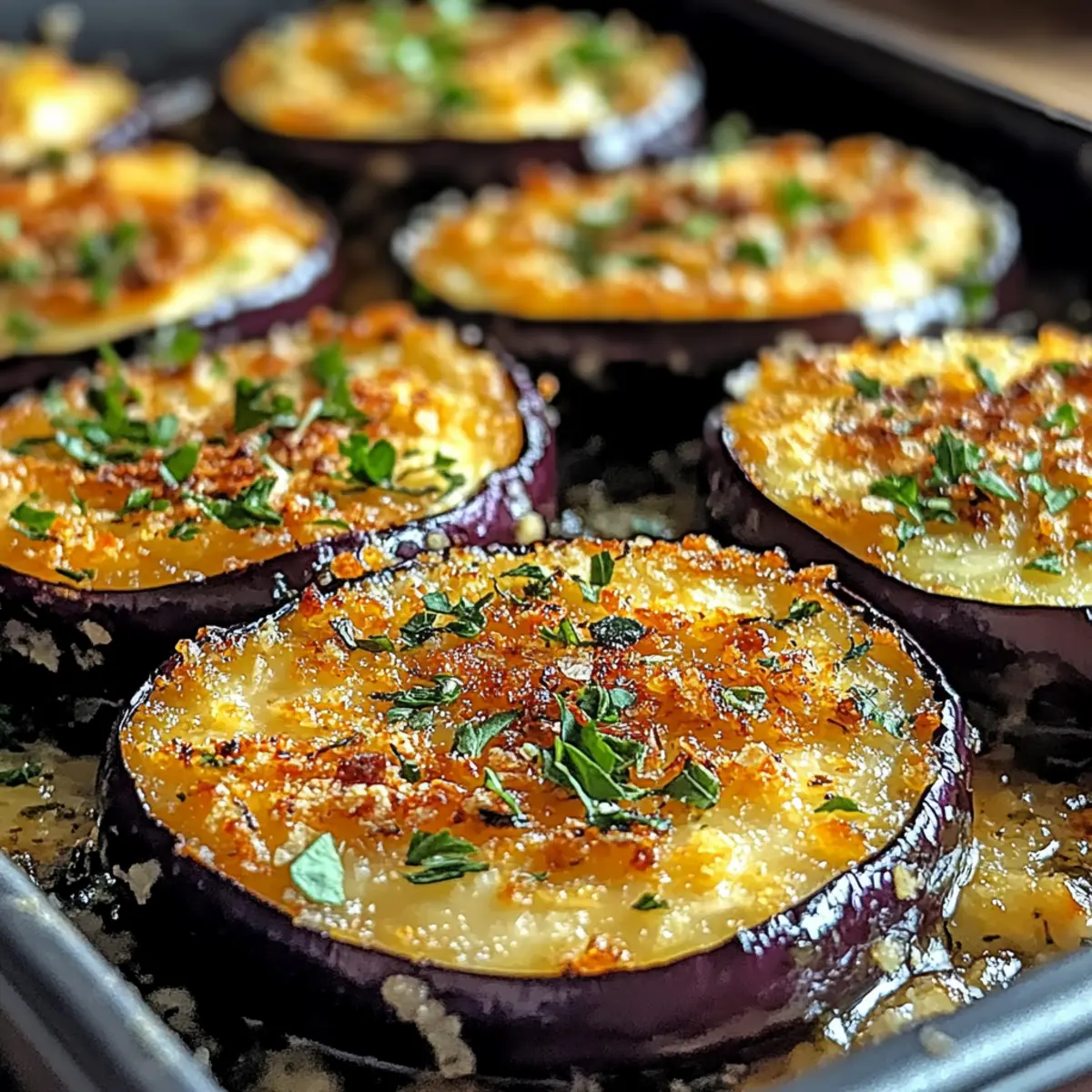 Knusprige Knoblauch-Kräuterpanierte Auberginenscheiben