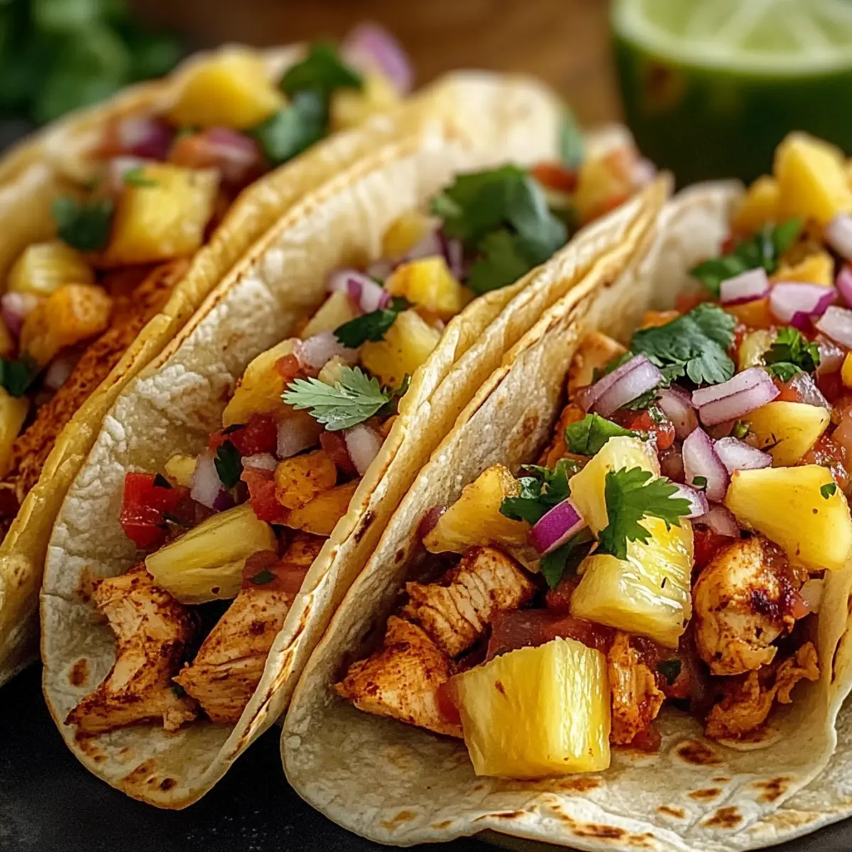 Frische und schmackhafte Ananas-Hühnchen-Tacos entdecken