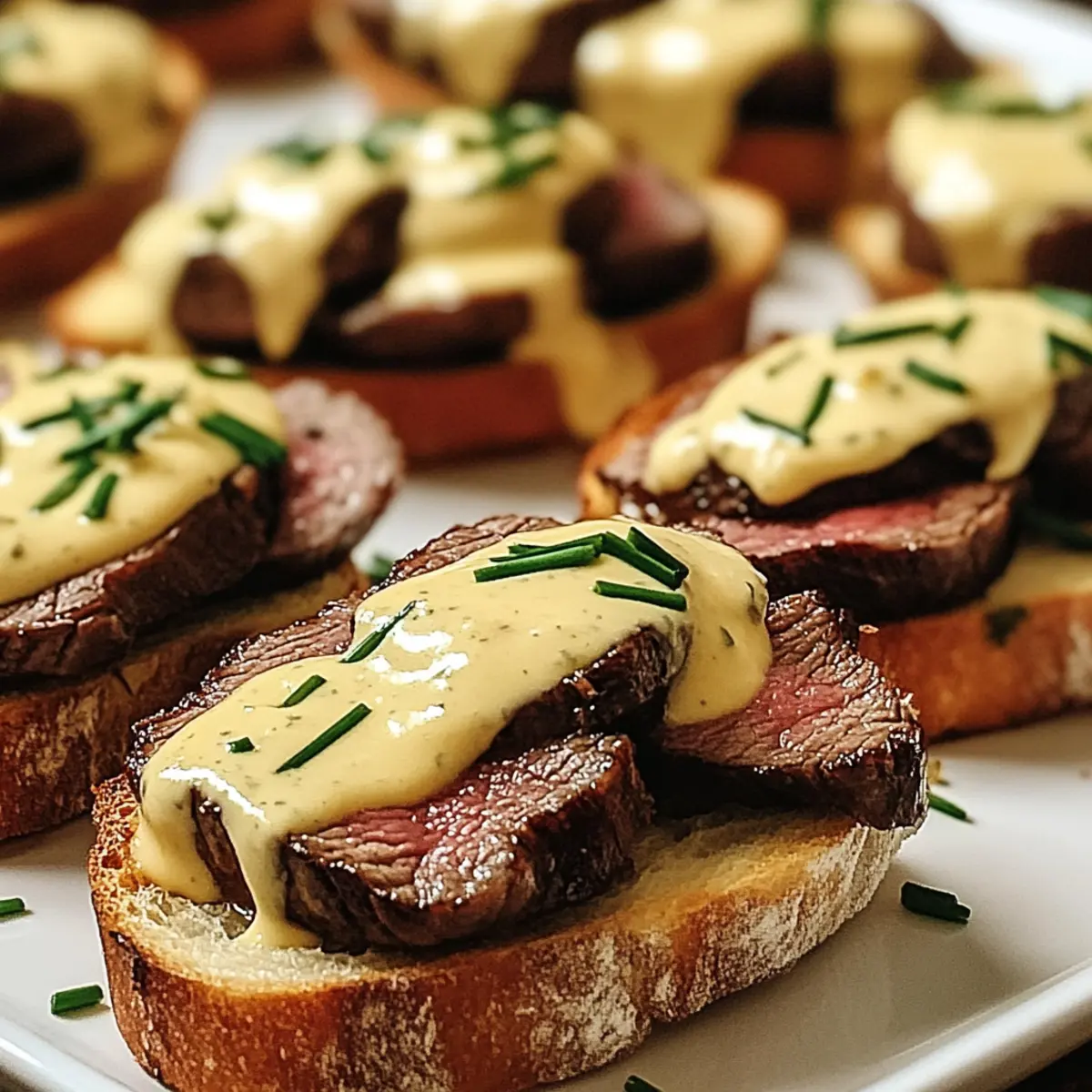 Gegrilltes Rinderfilet auf knusprigem Crostini