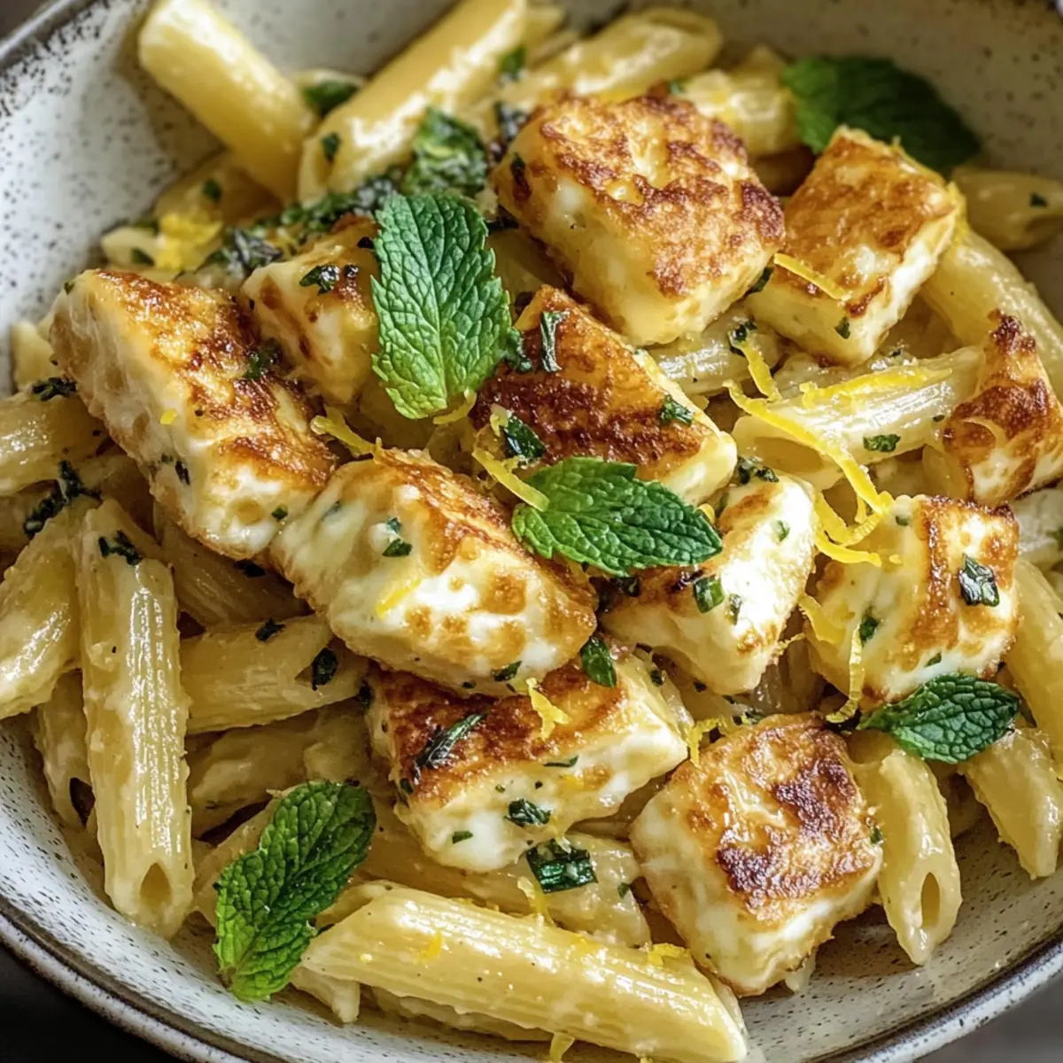 Halloumi-Pasta mit Zitronenschale für schnelle Abende