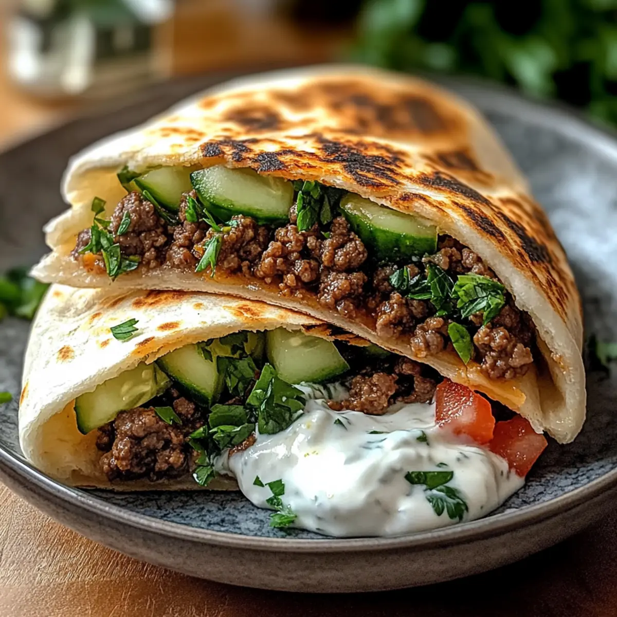 Unwiderstehliche griechische Pita mit Rinderfüllung