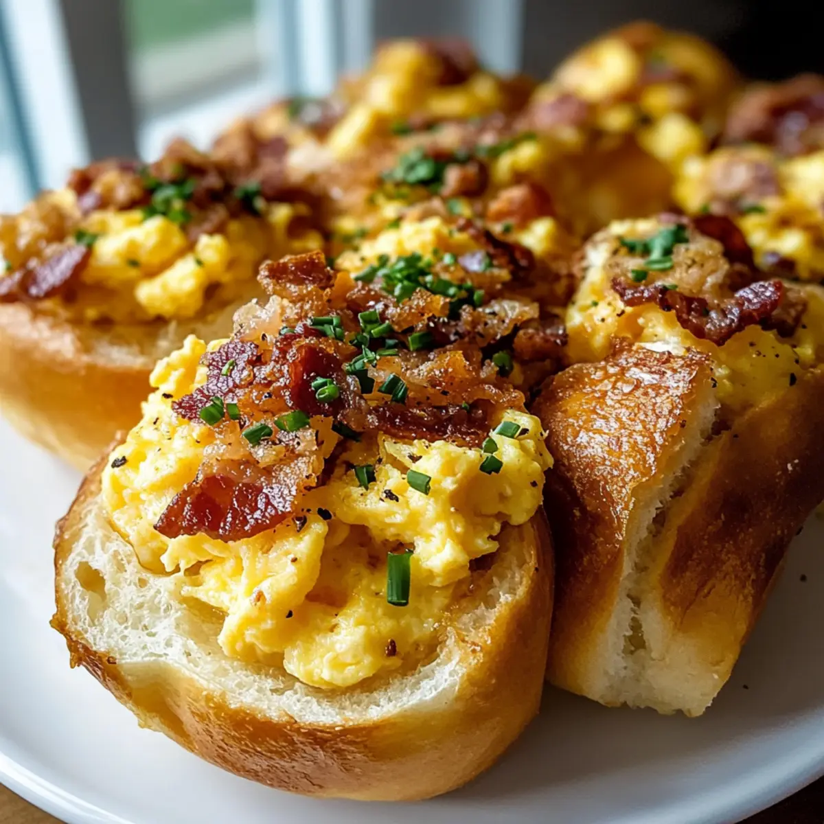 Crispy Frühstücksrollen mit Rührei und Bacon