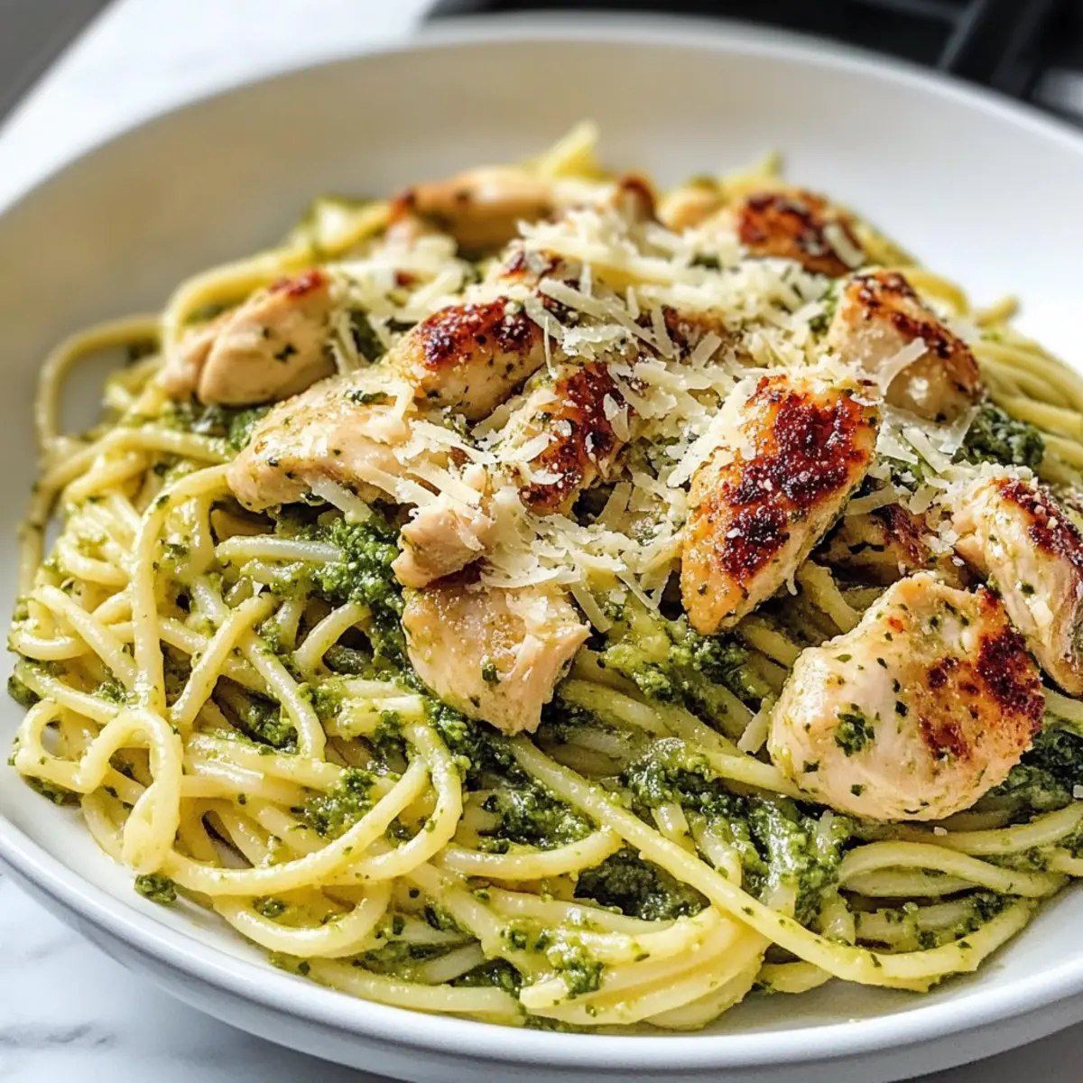 Leichte Pesto-Pasta mit Hühnchen für schnelle Abende