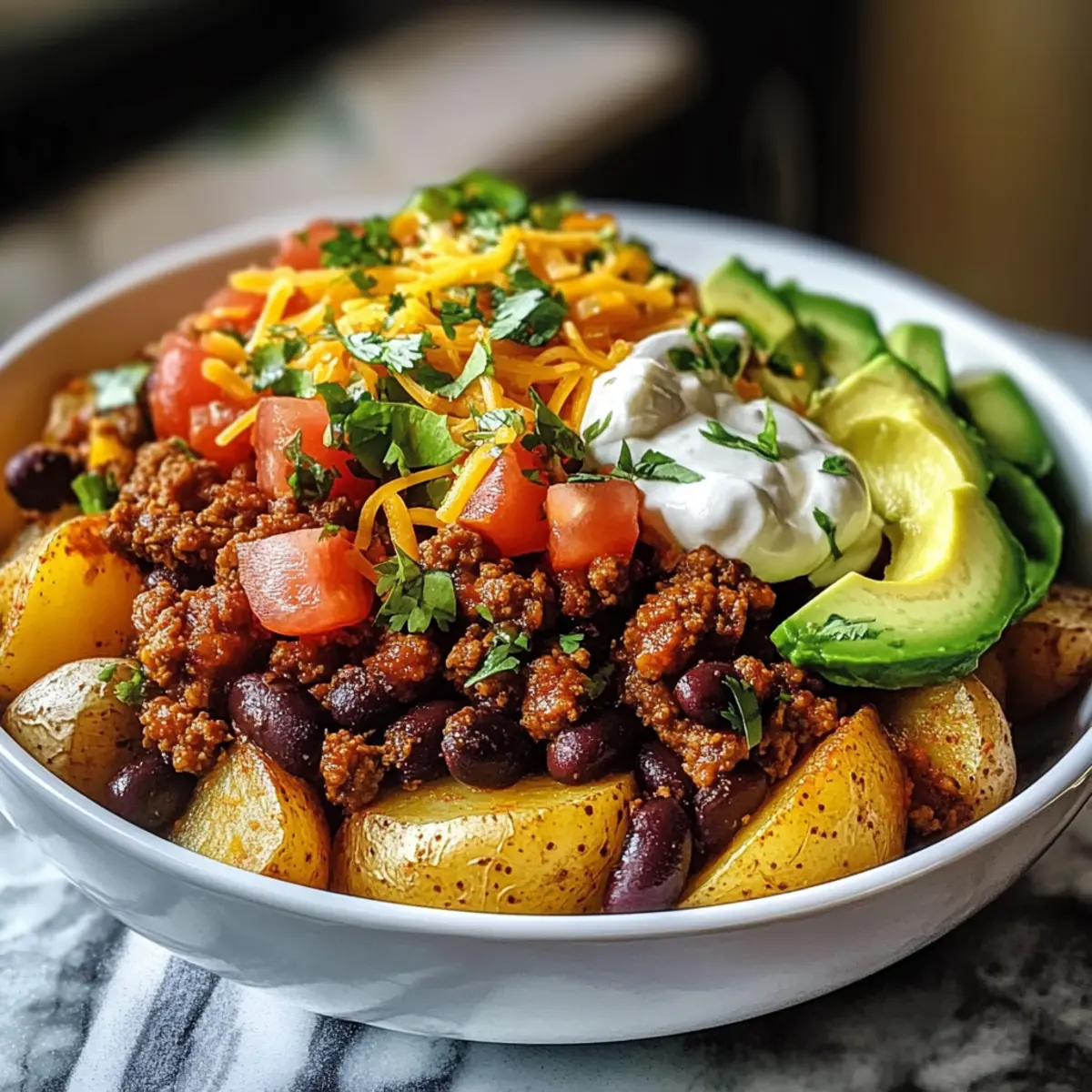 Beladene Kartoffel-Taco-Schüssel für echte Genussmomente