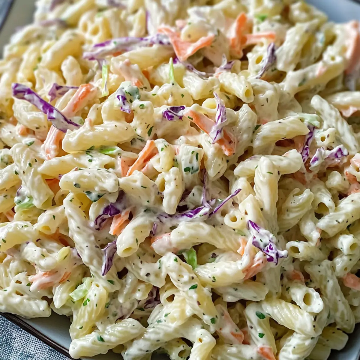 Nudelsalat mit Krautsalatdressing ganz einfach machen