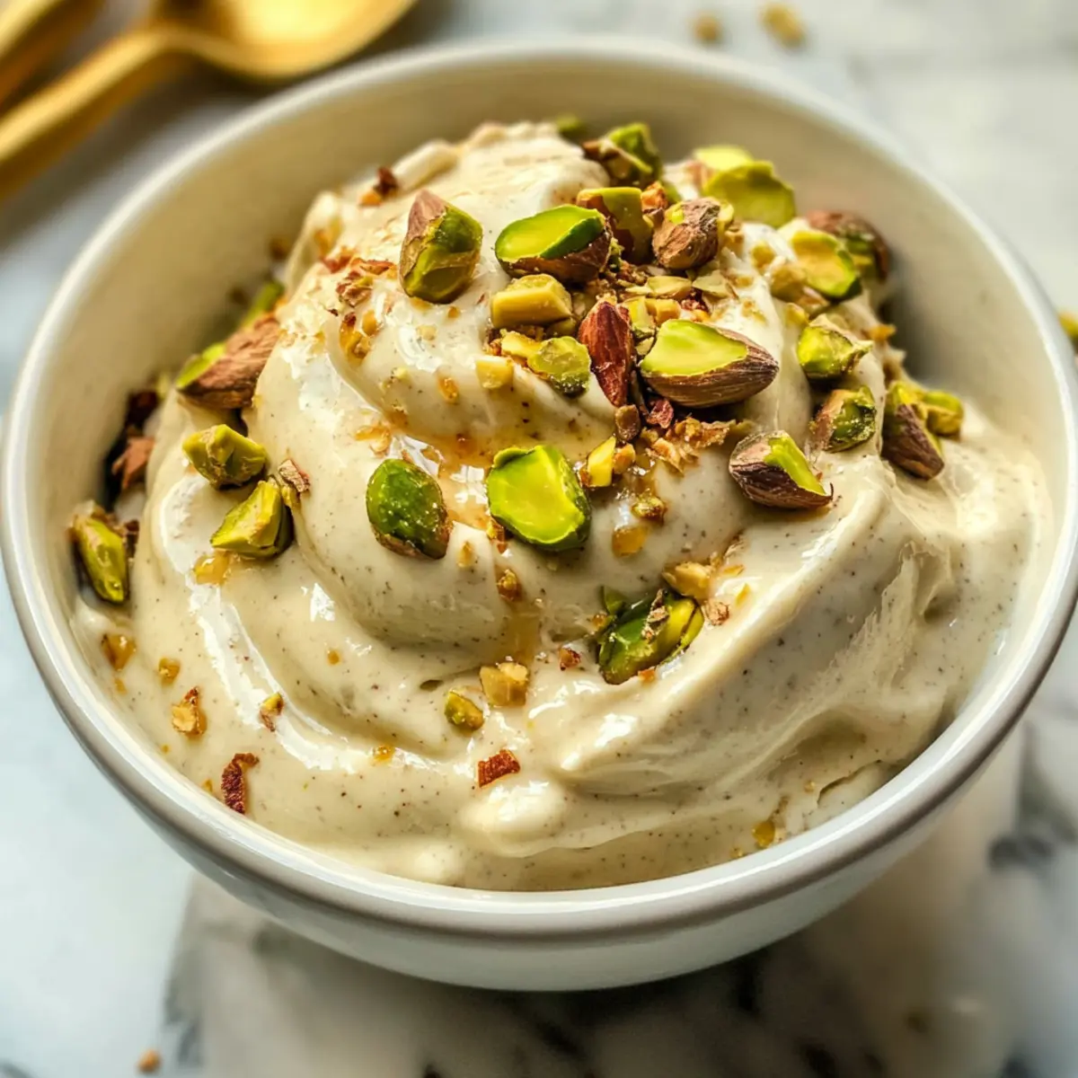 Pistazien-Kardamom-Joghurt-Eis selbstgemacht