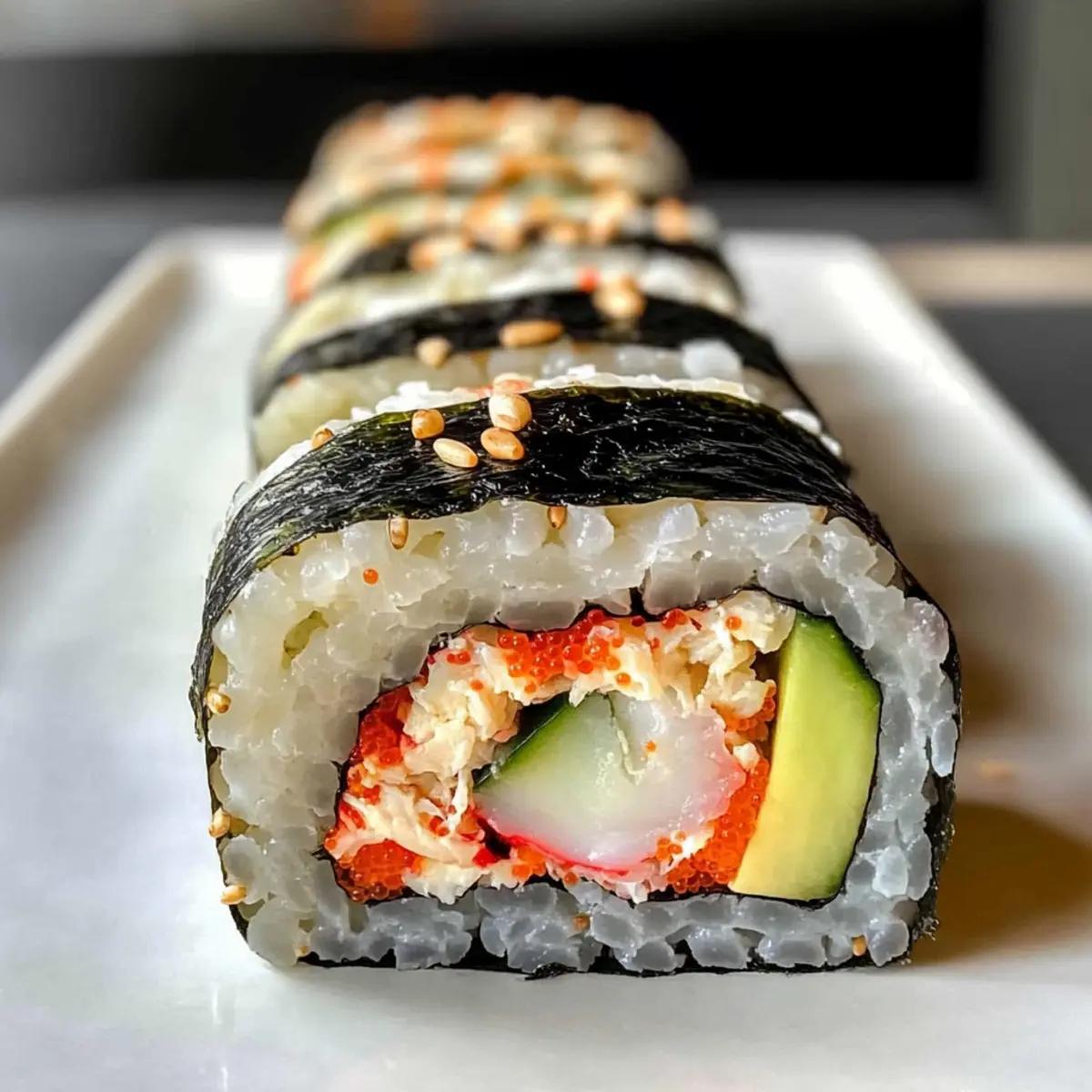 Scharfe Krabbenrolle (Kani Maki) Sushi leicht gemacht