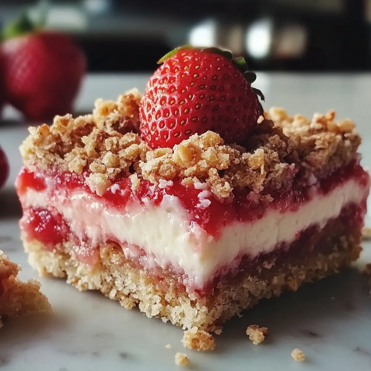 Erdbeer Crunch Riegel – Einfaches No-Bake Dessert