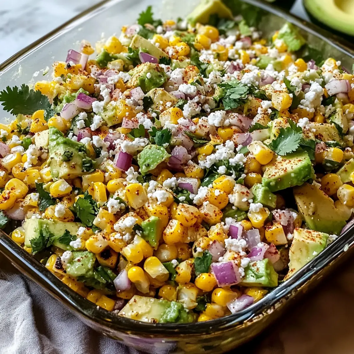 Straßencornsalat mit Avocado für frische Momente