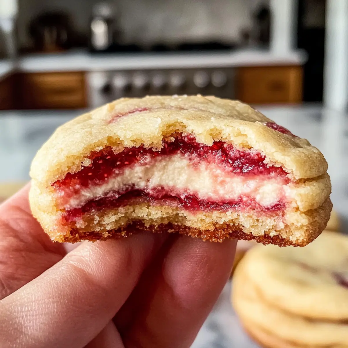 Gefüllte Erdbeer-Käsekuchen-Kekse mit brauner Butter