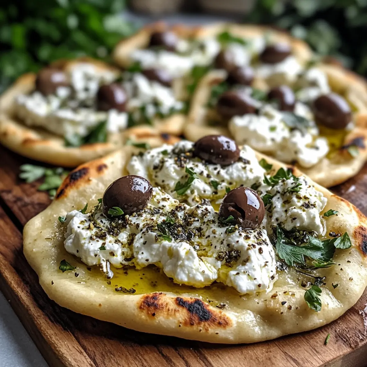 Zaatar Naan mit geschlagenem Feta für jeden Anlass