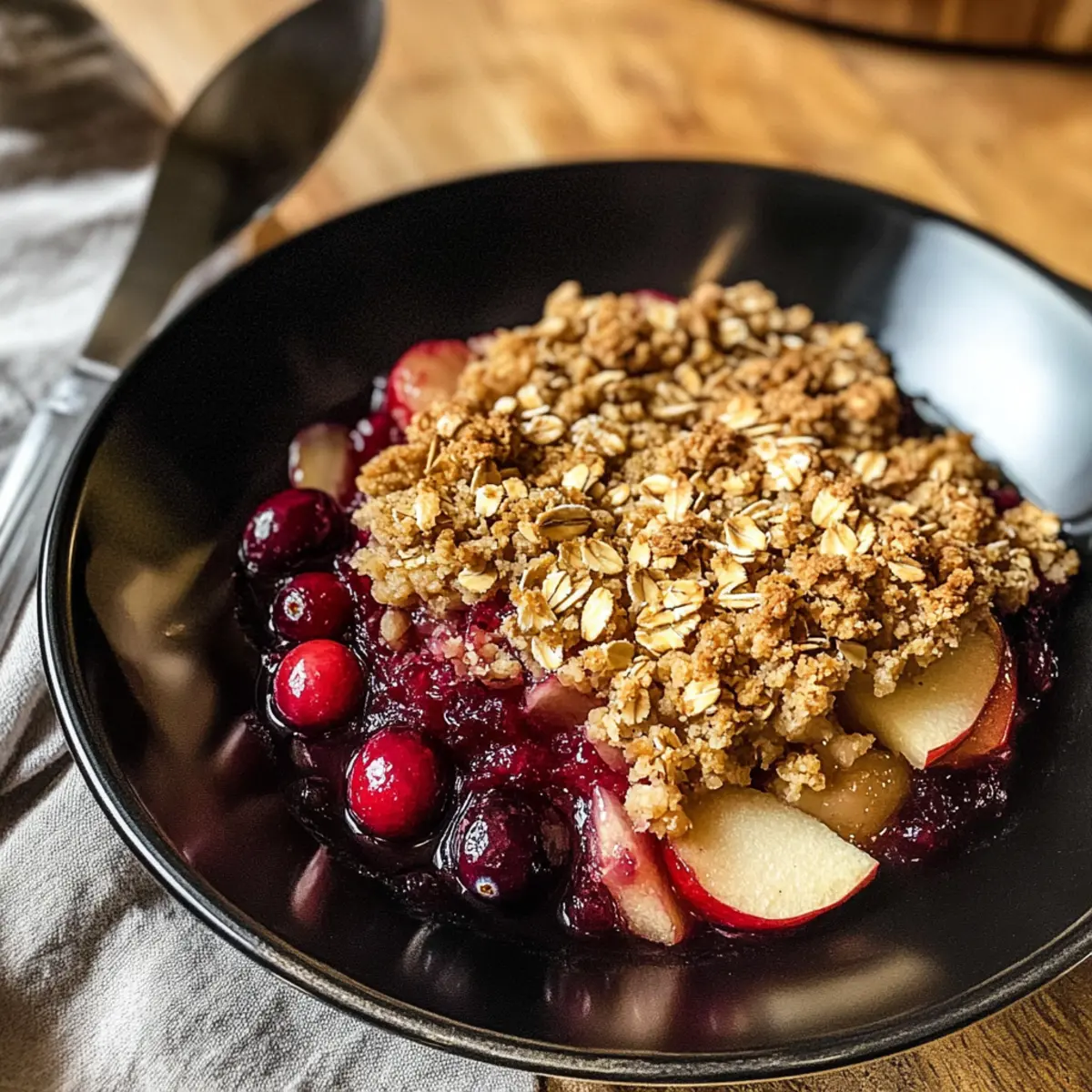 Apfel-Preiselbeerkuchen mit knusprigem Topping