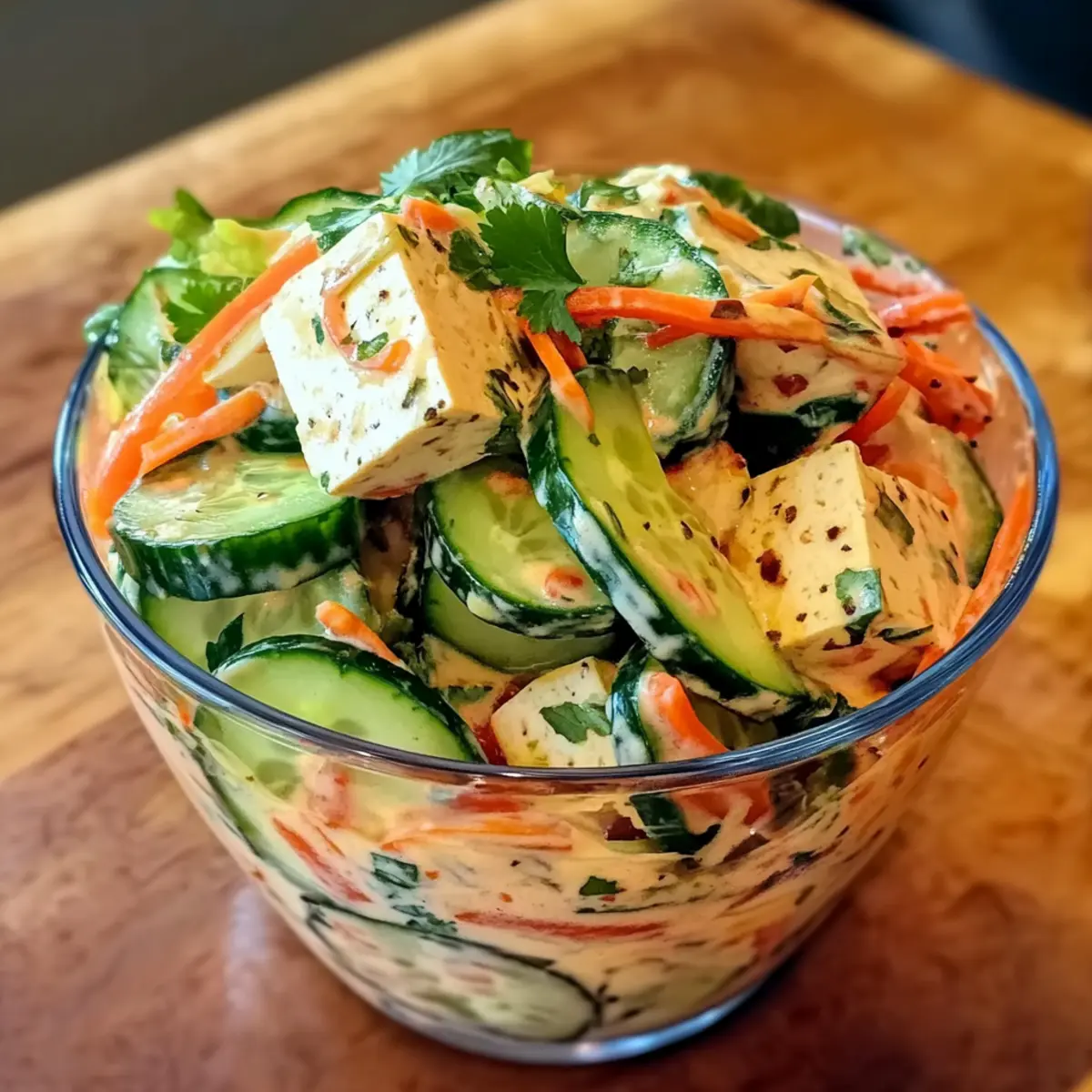 Cremiger Asiatischer Gurkensalat in 10 Minuten