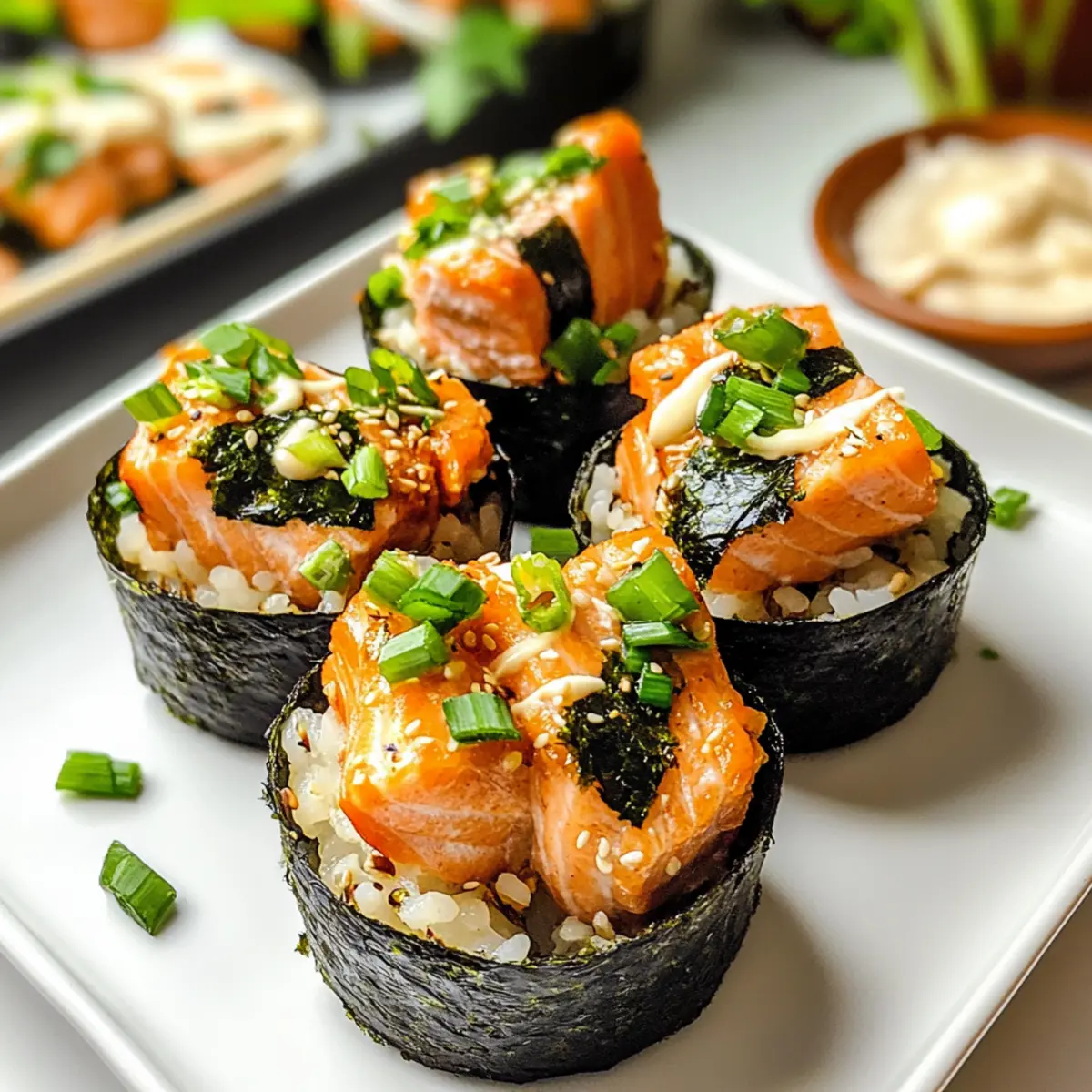Gebratene Lachs Sushi Tassen leicht gemacht