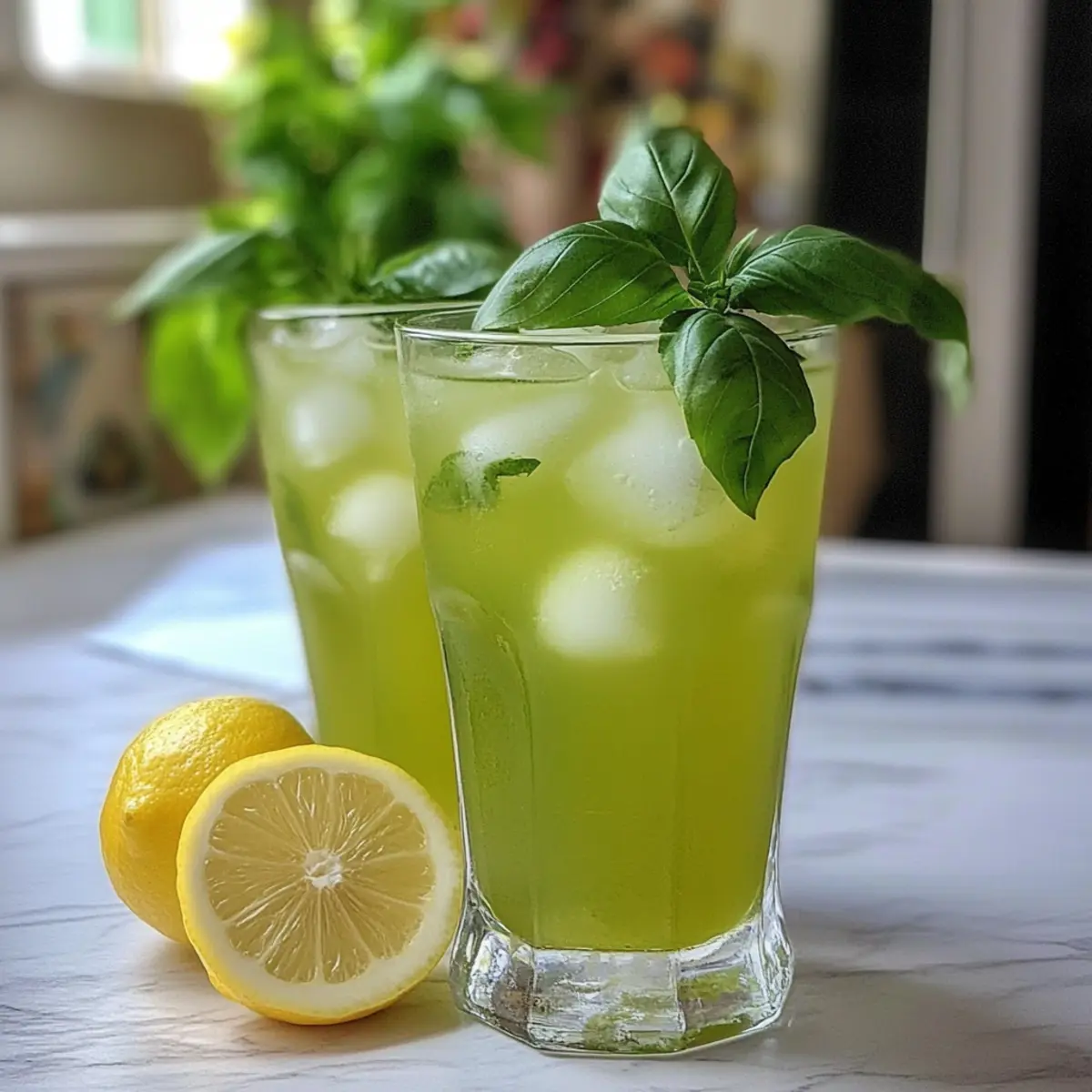 Basilikum-Limonade selber machen für heiße Tage