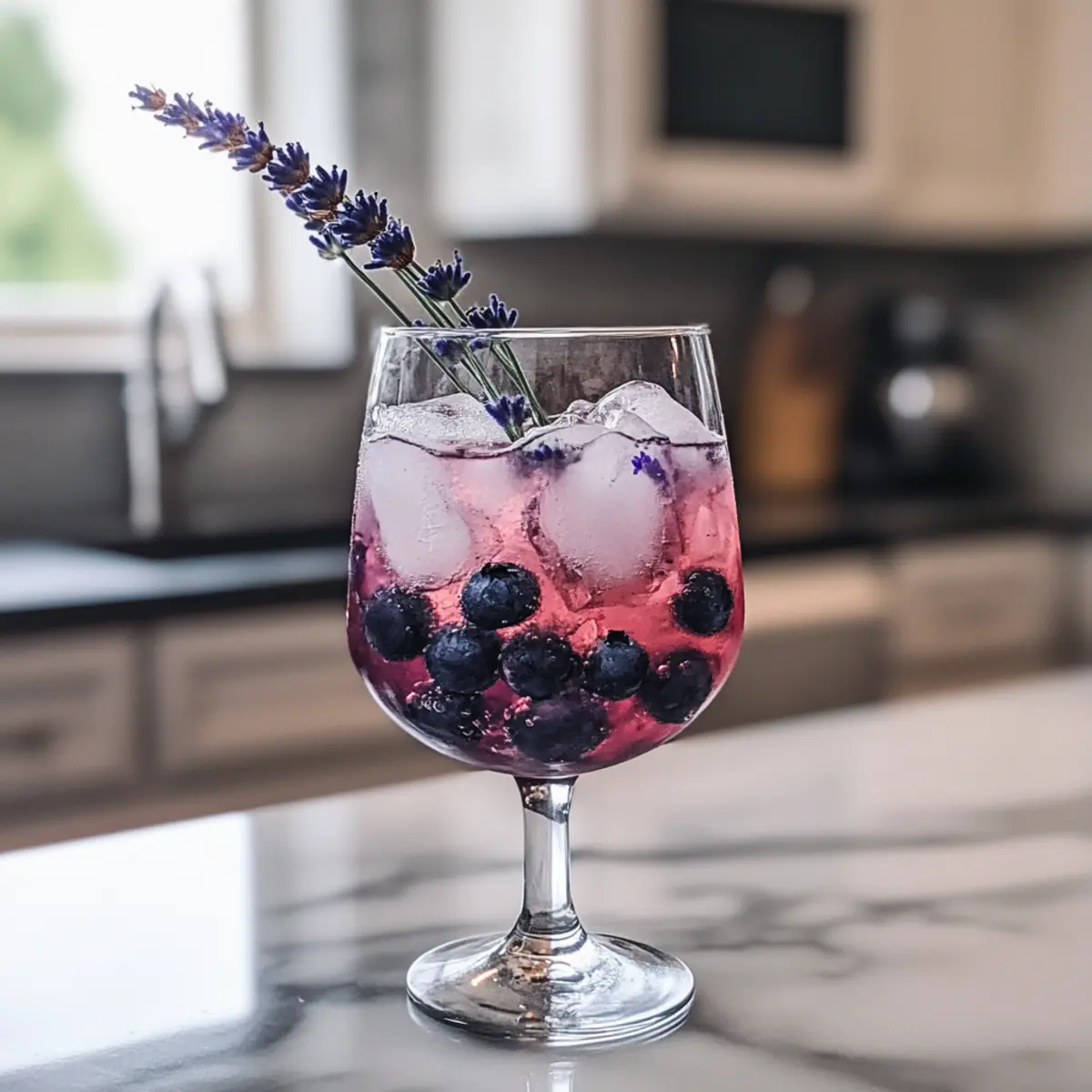 Blaubeere Lavendel Spritz Mocktail für jeden Anlass