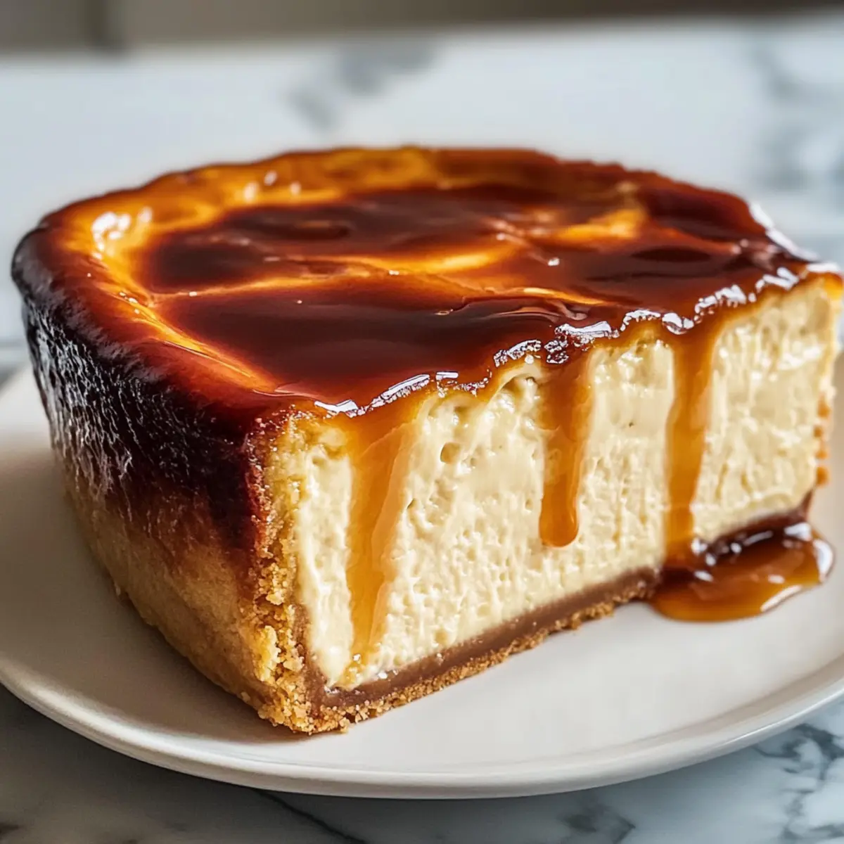 Karamell Basque Käsekuchen für ein süßes Vergnügen