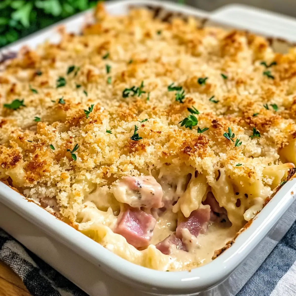 Hähnchen Cordon Bleu Auflauf für den Familienabend