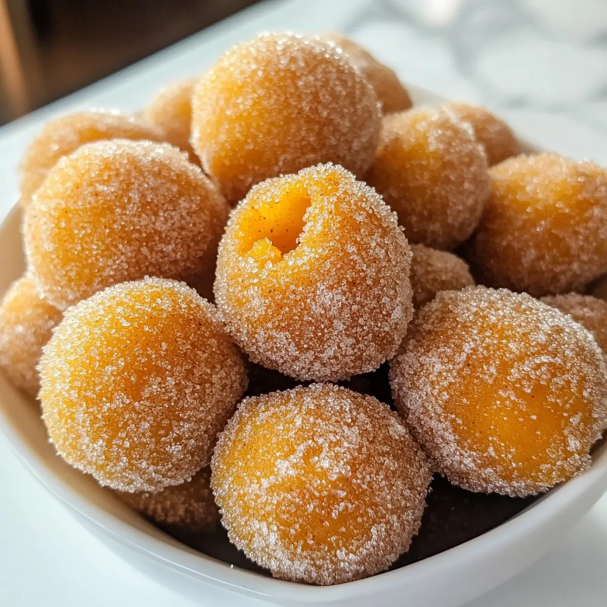 Zimt Zucker Kürbis Donut Löcher für den Herbst